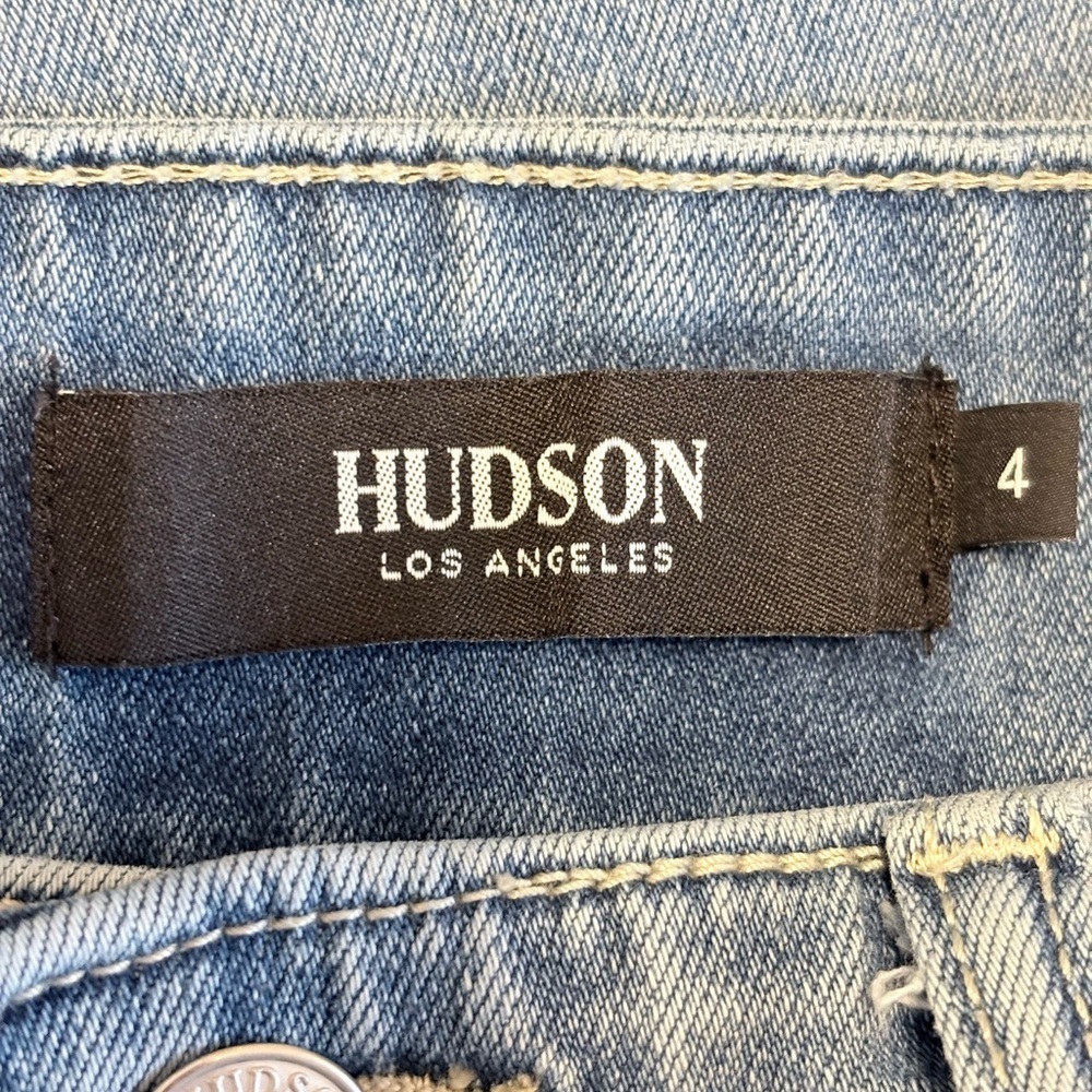 Hudson Mid Rise Tie Waist Wide Leg Cropped Light Wash Jeans 27 4 - Picture 9 of 12